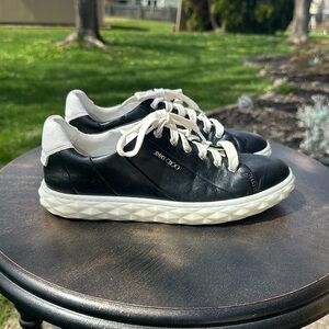 Jimmy Choo Diamond Light Sneaker Trainer size 38.5 black and white